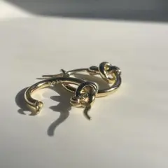 【新品】S925刻印　ゴールド フープピアス