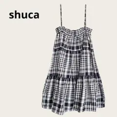 シュカ ワンピース スカート チェック柄 キャミソール Lサイズ 2way仕様