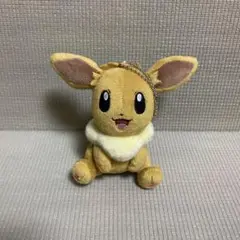 美品　ポケモン　マスコット　おすわりイーブイ　ぬいぐるみキーホルダー