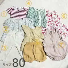 (美品)80サイズまとめ 女の子 ブラウス ワンピース バースデイ しまむら春夏