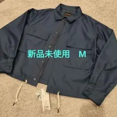 ナノユニバースIRIDESCENTネイビーM ビッグポケットショートブルゾン