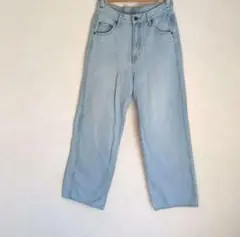 WEGO　ワイド　ストレート　デニム　ジーンズ　パンツ　ライトブルー L