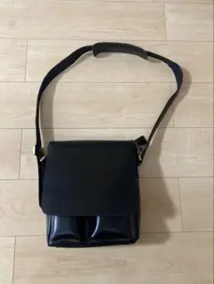 TIDING 牛革 レザーバッグ ショルダーバッグ 本革 ブラック