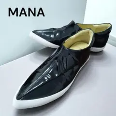 美品★MANA★マナ★晴雨兼用スニーカー★カバースペックシューズ★黒