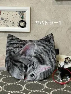 猫ポーチ　サバトラ猫　サバトラー1