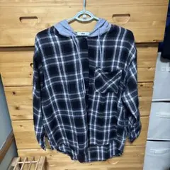 WEGO フード付きチェックシャツ