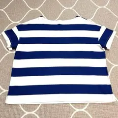 【極美品】無印良品 太番手天竺編み ボートネック 太ボーダー半袖TシャツXS〜S