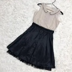 アプワイザーリュスク✨美品　ノースリーブワンピース　ビーズ付き　ドッキング（1）