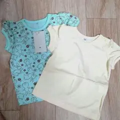 水色ウサギプリント＆黄色Tシャツセット　2枚セット　新品