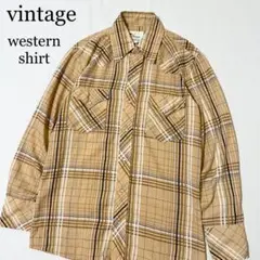 70's 80's Jexson チェックシャツ ウエスタンシャツ スナップ