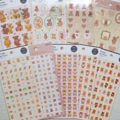 シートシール　くま　9枚セット　(ベア・100均・Seria・DAISO)