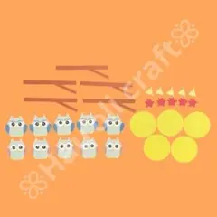 小さなフクロウ　ミニクラフト　アルバムクラフト　クラフトパンチ　パーツ　敬老の日