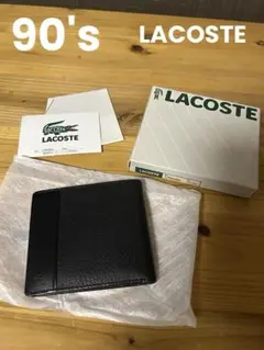 LACOSTE 二つ折り財布 ブラック　ラコステ　革財布　オールド　レザー