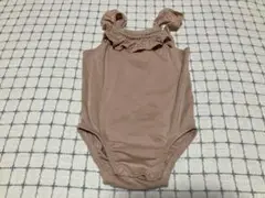 H&M フリル付きベージュロンパース