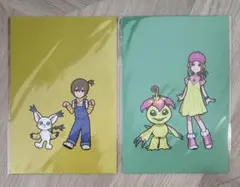 デジモンアドベンチャー　 　ポストカード　ミミ＆パルモン　ヒカリ＆テイルモン