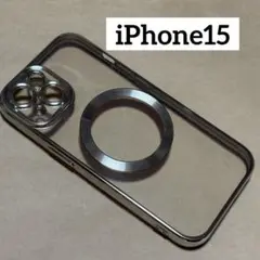 iPhone15 MagSafe対応 ソフトケース シルバー
