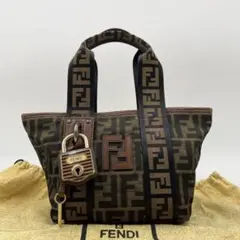 ✨美品✨ フェンディ ハンドバッグ ズッカ キャンバス レザー 付属品付き