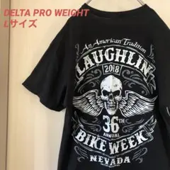 DELTA PRO WEIGHT 半袖Tシャツ　バックプリント　バイク　ラフリン