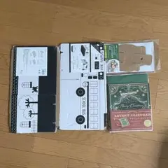 ペーパーボックス フタ付1/4サイズ　バス　ハウス　モノトーンカラーボックス