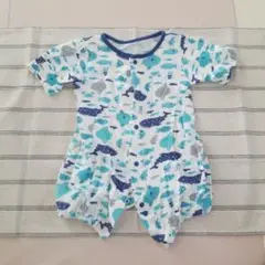 海の生き物プリント　半袖ロンパース 50-60cm