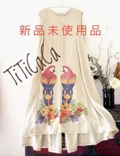 新品未使用品⭐︎TiTiCaCa 鳥プリント ノースリーブ ロングワンピース