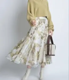 ブラードプリントスカート イエロー系