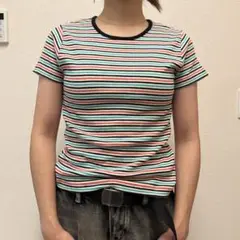 BEAMS カットソー　ストライプ
