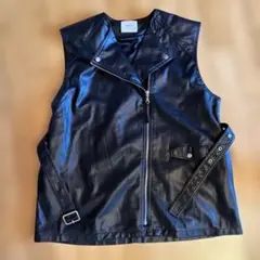 AMERI アメリ　ブラック　ベスト　レザー　ジャケット