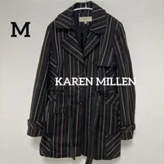 美品【Karen Millen】トレンチコート　ストライプ　総柄　M きれいめ