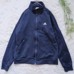 adidas フルジップ ジャケット ネイビー 長袖 トップス L
