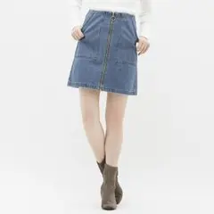 GU フロントチャックデニムミニスカート サイズM