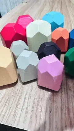 多色木製ペーパークラフト装飾品 12個セット