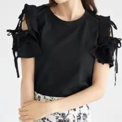 tocco closetリボンシフォンフリルスリーブトップス