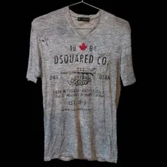 DSQUARED2 グレー Vネック Tシャツ ダメージTシャツ