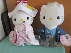 ハローキテイ＆デイアダニエル和装結婚式ぬいぐるみ2体セット