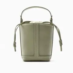 【美品】ZARA バケットバッグ　グリーン