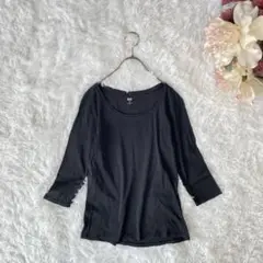 UNIQLO 七分袖カットソー（X L）黒　シンプル　コットン