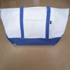 キャンバス トートバッグ ホワイト/ブルー