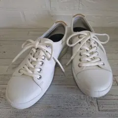 ★未使用級★ ECCO SOFT7 22.5cmレザースニーカー ホワイト
