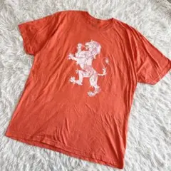 オランダ エンブレム ライオン オレンジ 半袖 Tシャツ 2XL ゆるダボ