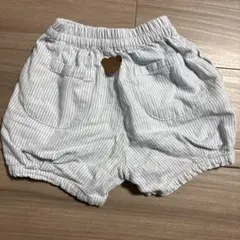 コトリ　着用3回　かぼちゃパンツ　青白ストライプ ボトムス
