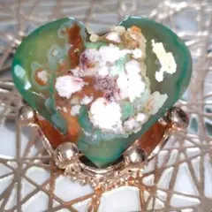 天然石✨グリーン桜瑪瑙✨ハート