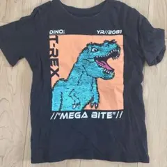 スパンコールtシャツ　ティラノサウルス