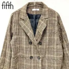 【fifth】チェックテーラードジャケット　ブラウン