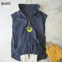 新品タグ付き　ロペ　ネイビー　フレンチスリーブブラウス　サイズM　コットン