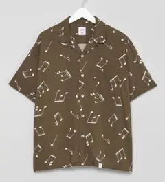 BEDWIN ベドウィンの音符柄シャツ　美品　ブラウン　茶
