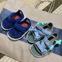 adidas ベビーサンダル ネイビー グリーン