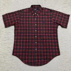 《90s美品人気ビッグシルエット》ラルフローレンS/SチェックBDシャツ刺繍ポニ