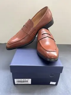 茶色 28cm メンズ 合成皮革 シューズ 新品 未使用 元箱あり