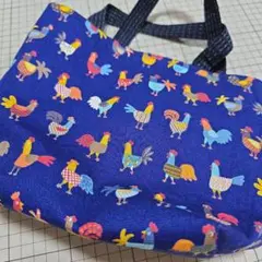 ハンドメイド　トートバッグ　にわとり
